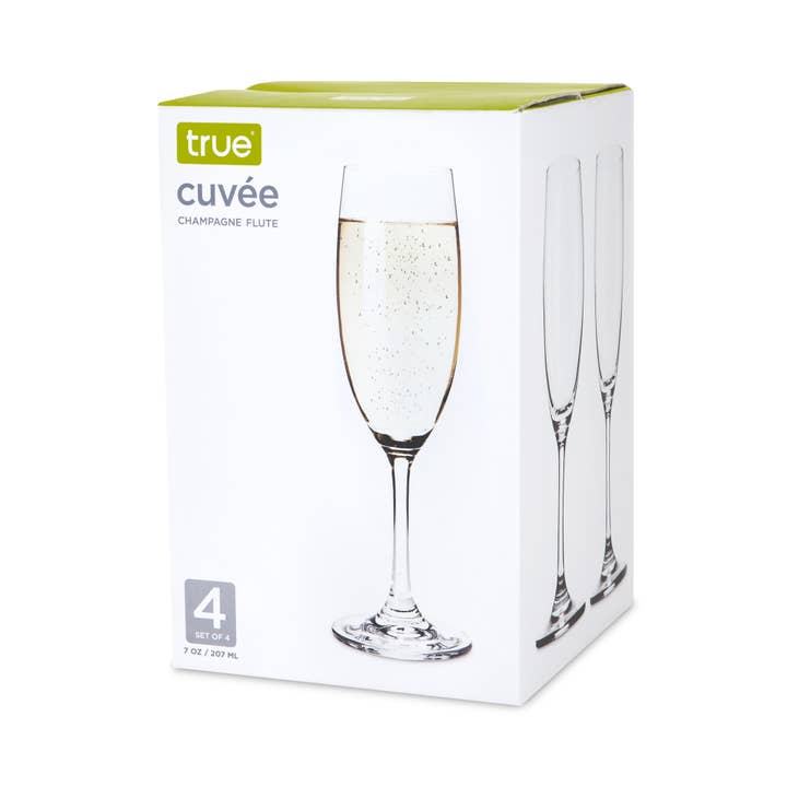 Clear Cuvée 7 oz Stemmed Champagne Flute Set of 4 for wholesale on Faire1