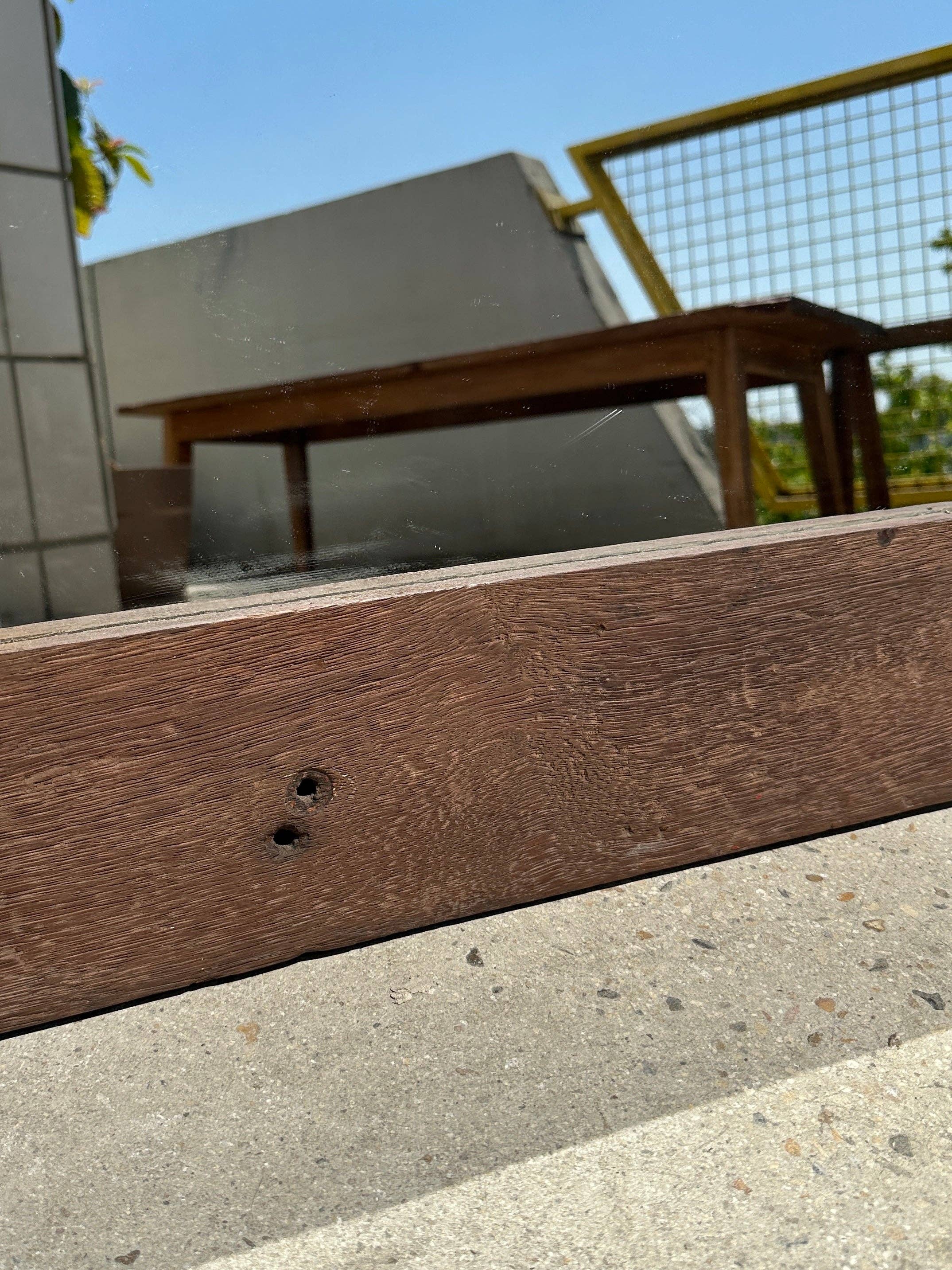 Office Objets - Wholesale Wall Mirror - Mirror with exotic brutalist old iron wood frame H:139cm59