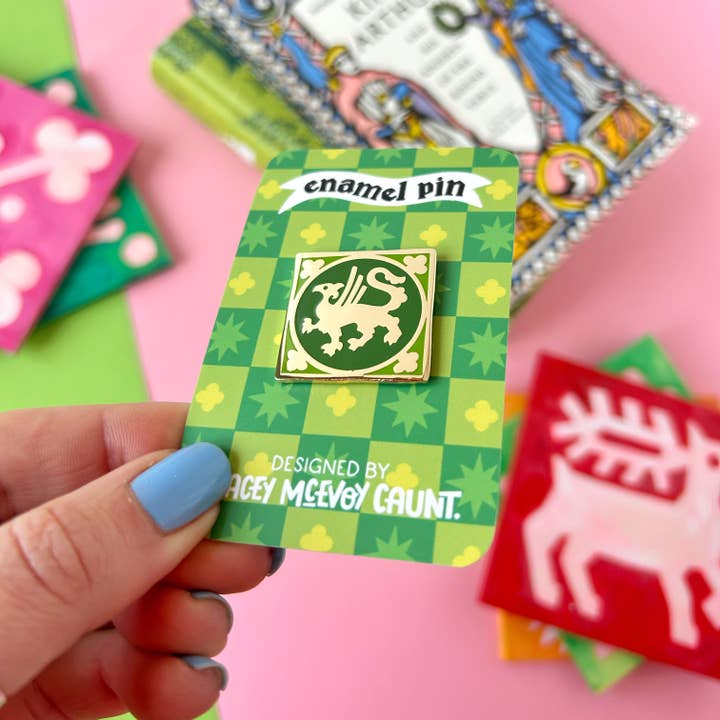Stacey McEvoy Caunt - Wholesale Lapel Pin/Button - Griffin Medieval Tile Enamel Pin