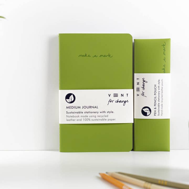 VENT for Change – wholesale Pencil case/pouch – Pen / Pencil Pouch Recycled Leather - Green1