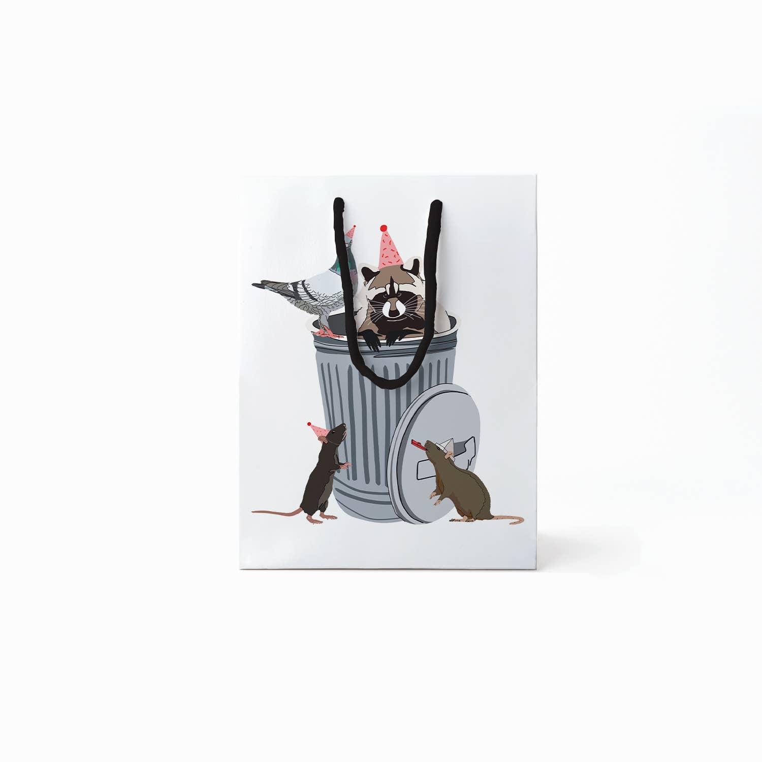 Drawn Goods - Wholesale Gift Bag - Trash Bag Raccoon, Rat, Pigeon Birthday Gift Bag1