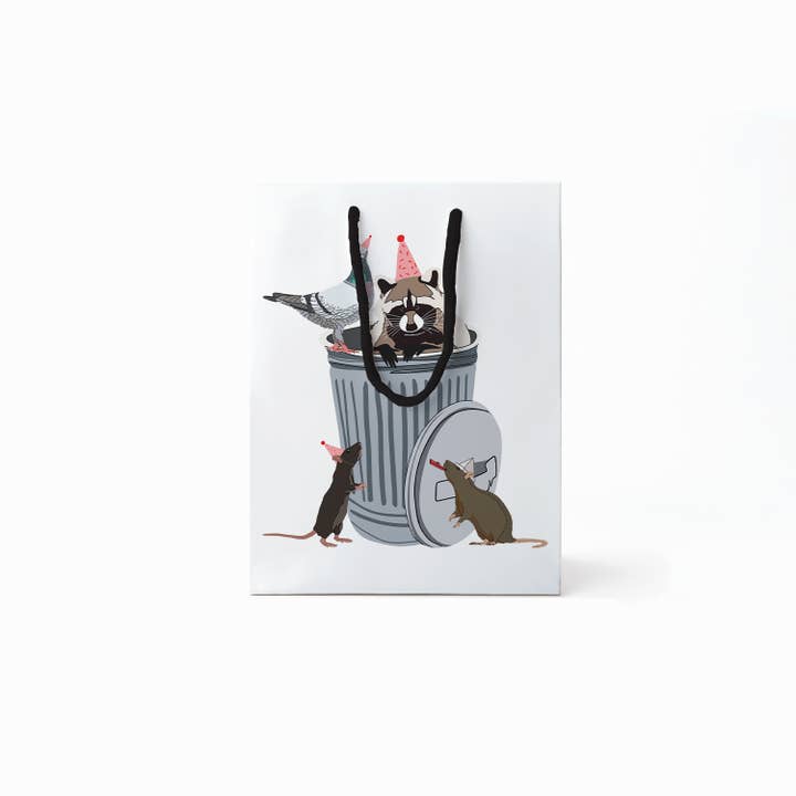 Drawn Goods - Wholesale Gift Bag - Trash Bag Raccoon, Rat, Pigeon Birthday Gift Bag1