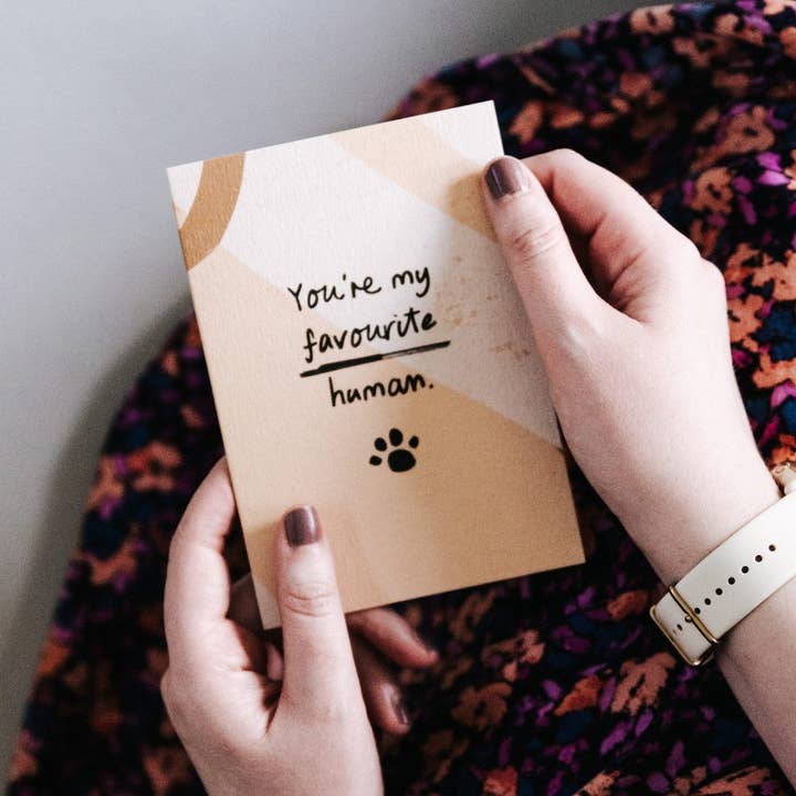 I am Nat Ltd - Wholesale Love Card - Favourite Human Card from Dog or Cat3
