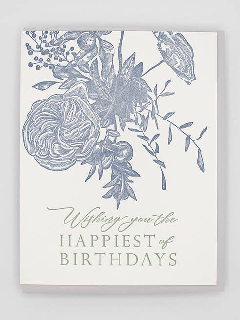 Ik wens je de gelukkigste verjaardagskaart met boekdruk voor wholesale door Rust Belt Love Paperie