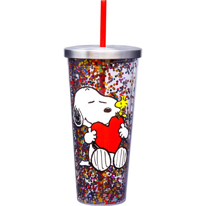 Snoopy Glitter Cup for wholesale by Spoontiques, Inc