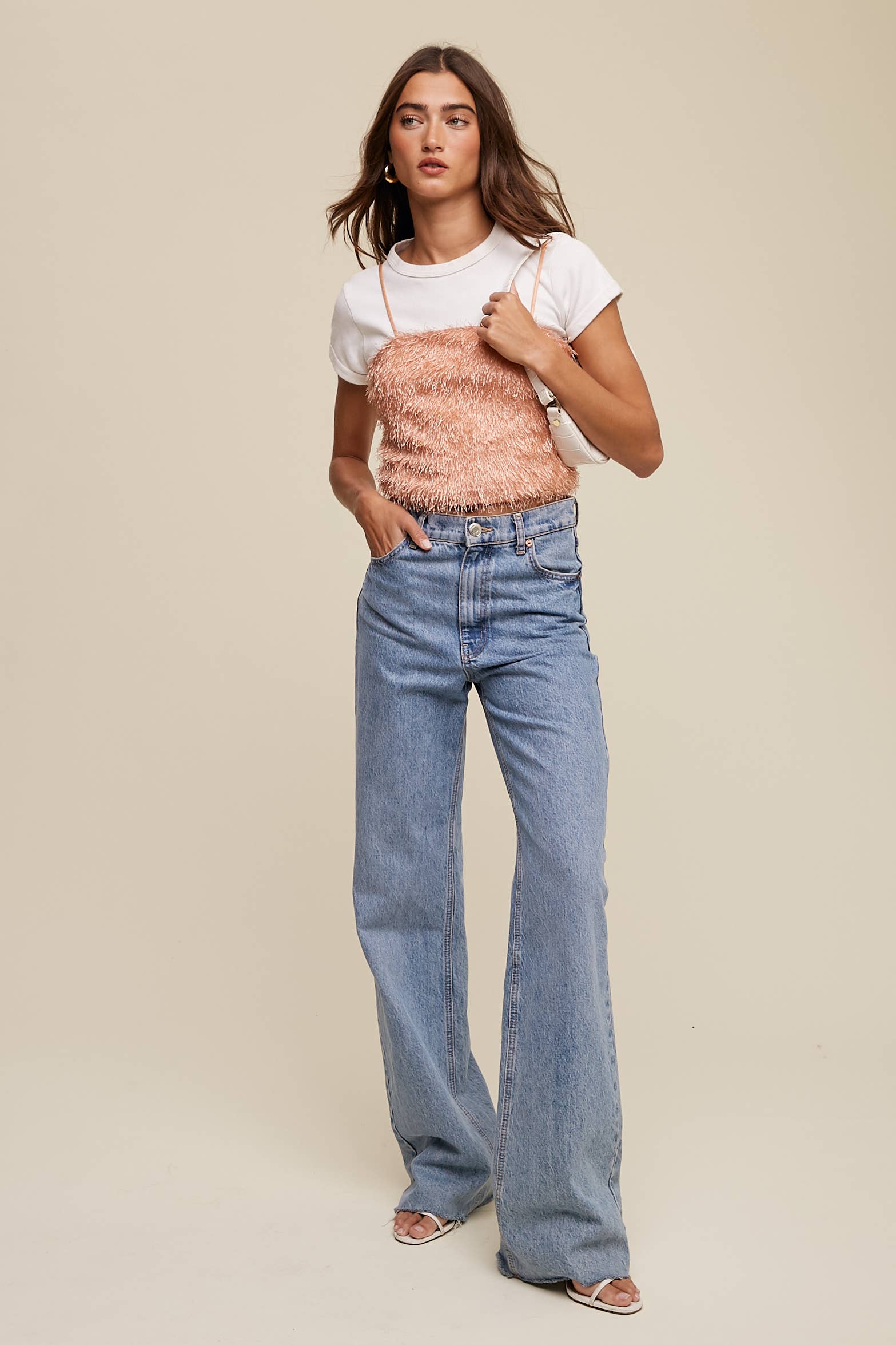 Listicle - Wholesale Camisole - Women's - Metallic Eyelash Knit Cami Top LT13154