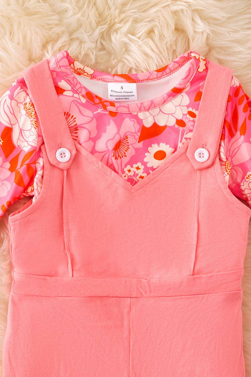 Kids Charm Online - Wholesale Top & Pant Set - Kids - Floral long sleeve top and jumpsuit. OFG52046 AMY1