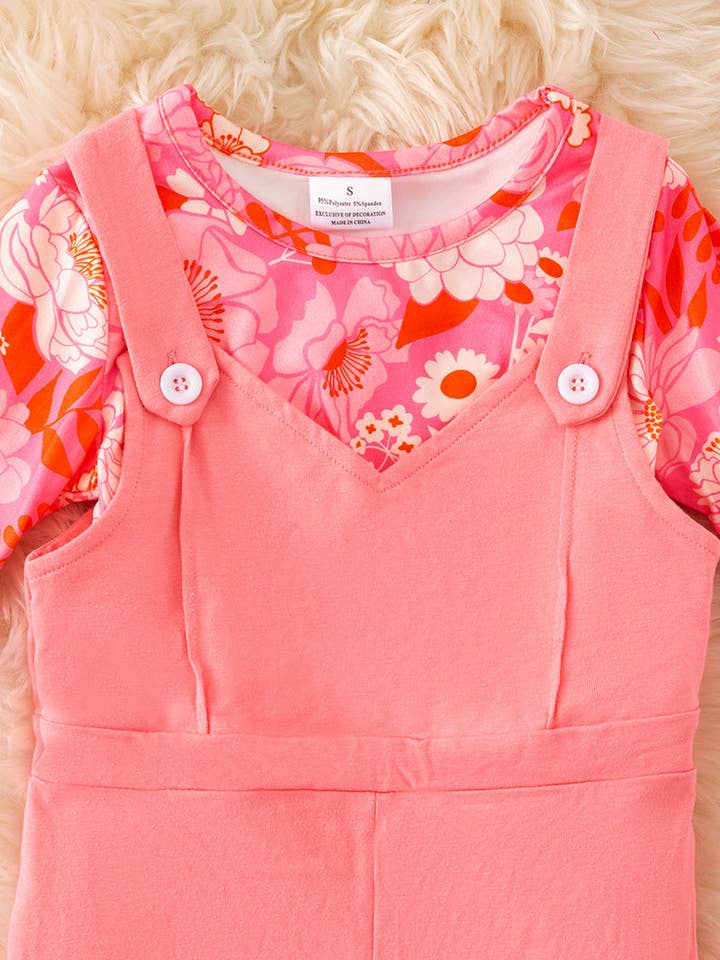 Kids Charm Online - Wholesale Top & Pant Set - Kids - Floral long sleeve top and jumpsuit. OFG52046 AMY1