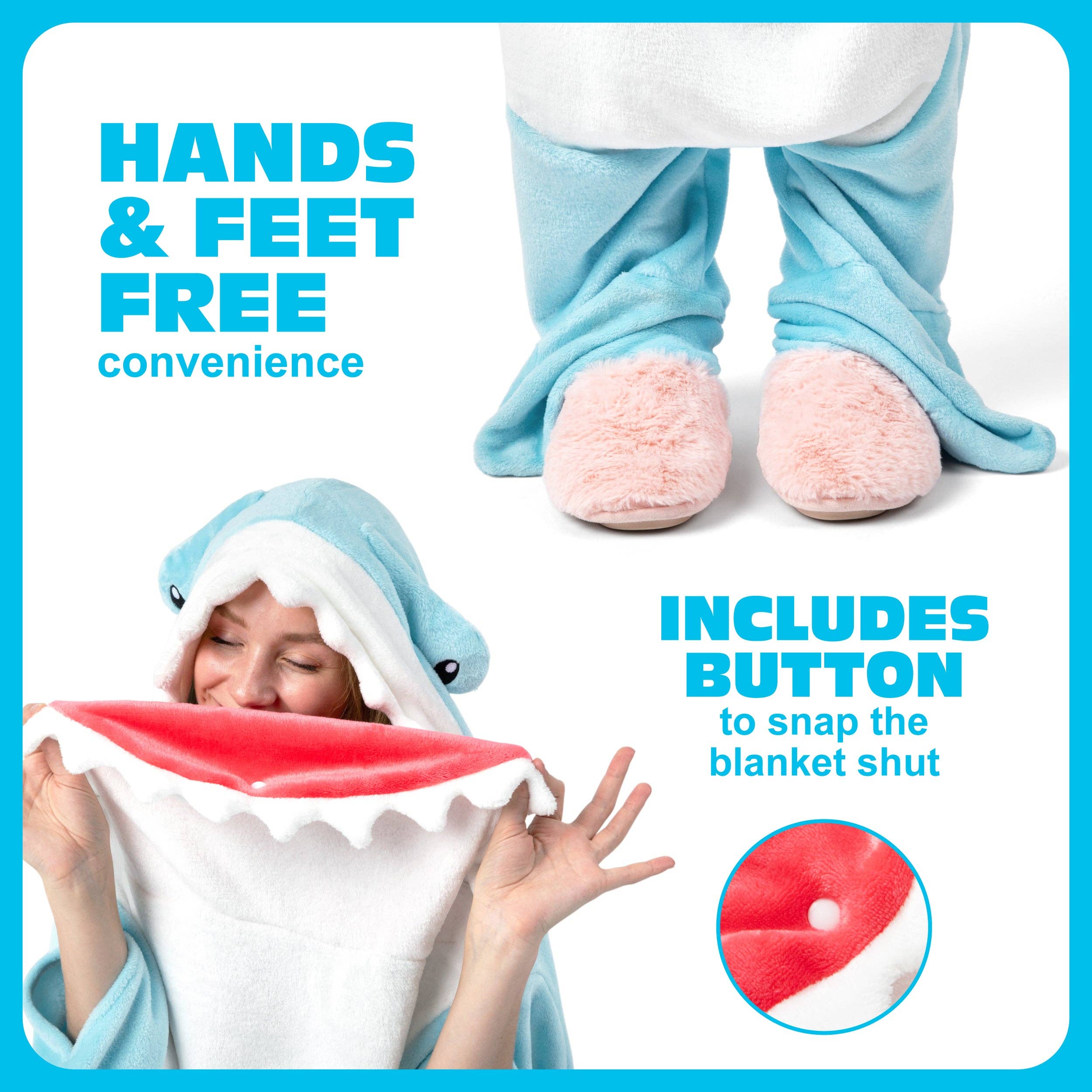 What Do You Meme - Wholesale Throw Blanket - Cozy Concepts Co. Hammerhead Shark Blanket With Sleeves for Hands Free Convenience4