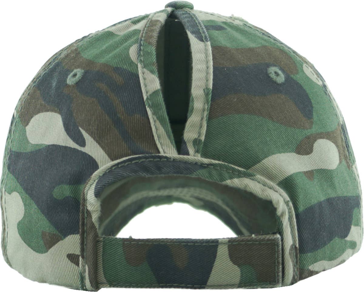 KBETHOS - Wholesale Ponytail Cap - Women's - Ponytail Washed Distressed Cotton Cap11