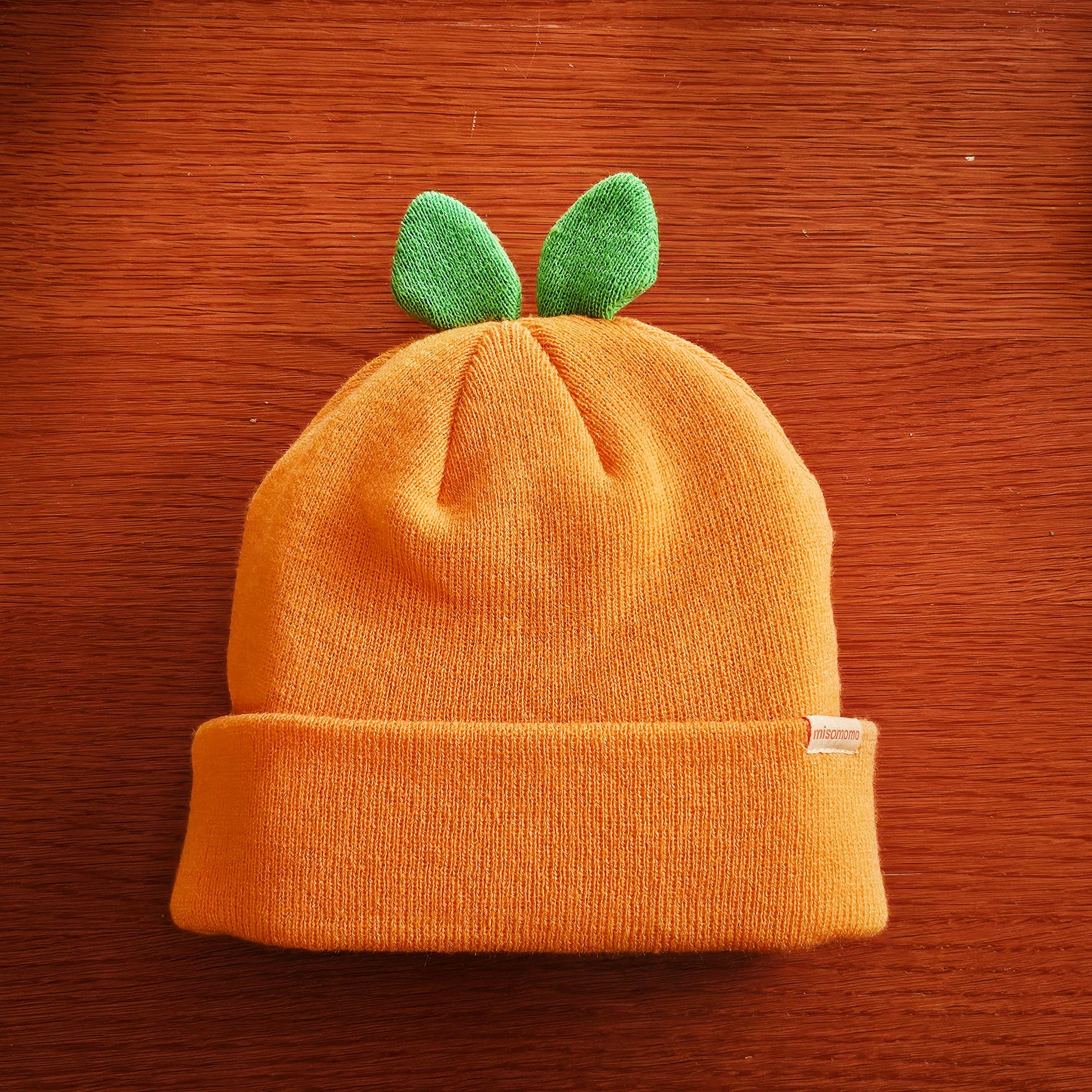 misomomo – Engroshandel Beanie - Dame – Orange Sprout Leaf Beanie
