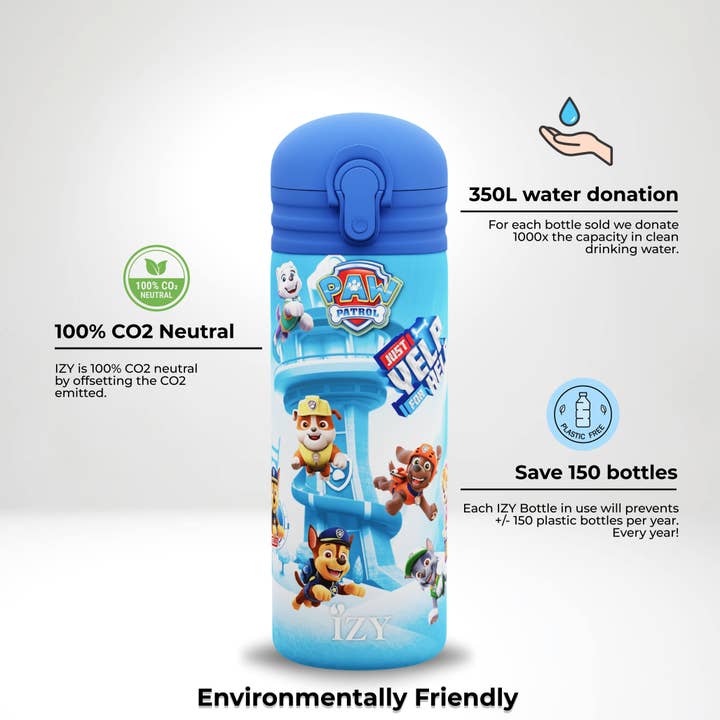 IZY Bottles - Wholesale Water Bottle - Kids Thermos Bottle Paw Patrol Refresh Blue Insulated Water