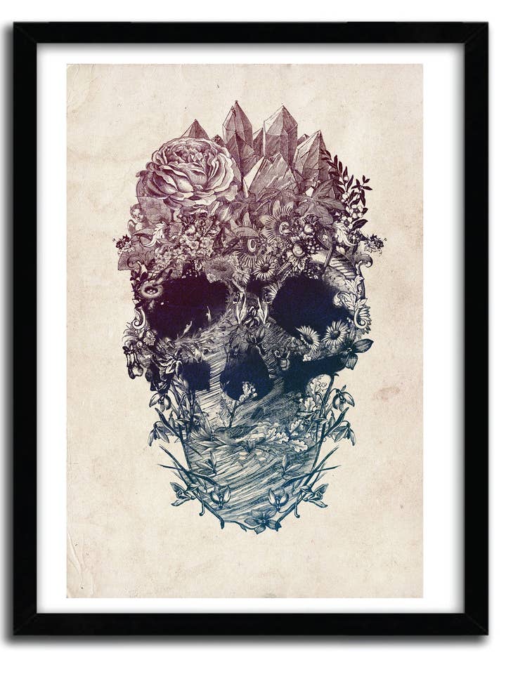 Skull floral 3 poster by ALI GULEC for wholesale by K.Olin Tribu
