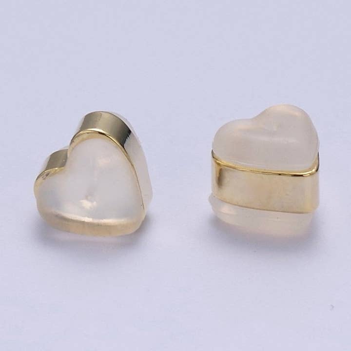 Aim Eternal - Wholesale Stud/Post Earrings - Silicone Earring Backs Replacements Soft Clear Earring Backs, Heart Shaped Locking Earring Backs Silicone Earring Backs Stopper for Earring Jewelry Finding K-2270