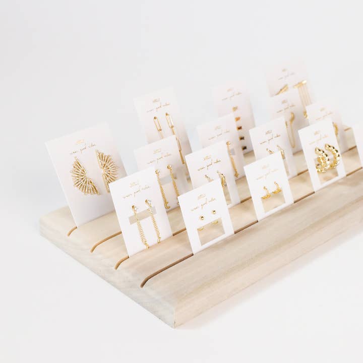 JaxKelly - Wholesale Jewelry Stand & Display - Wooden Earring Horizontal Display Board