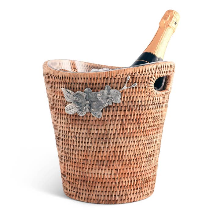 Orchids Hand Woven Wicker Rattan Champagne / Ice Bucket for wholesale by Vagabond House