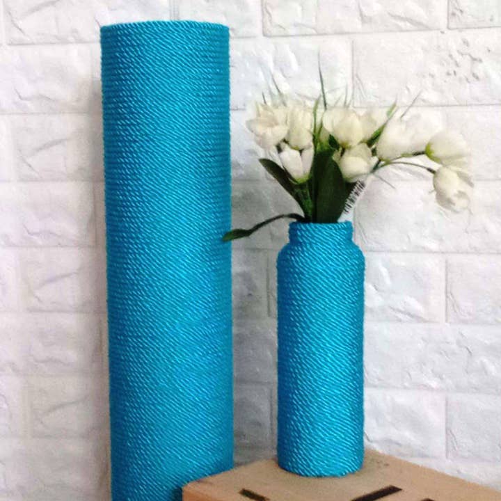 JuteExtravaganza - Wholesale Vase - Tall Turquoise Floor Vase for Pampas Grass and Decor