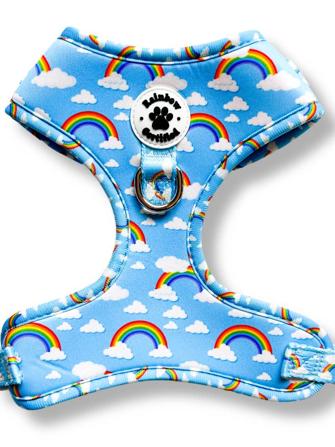 Harnais pour chien arc-en-ciel bleu pastel pour la vente par Rainbow Certified