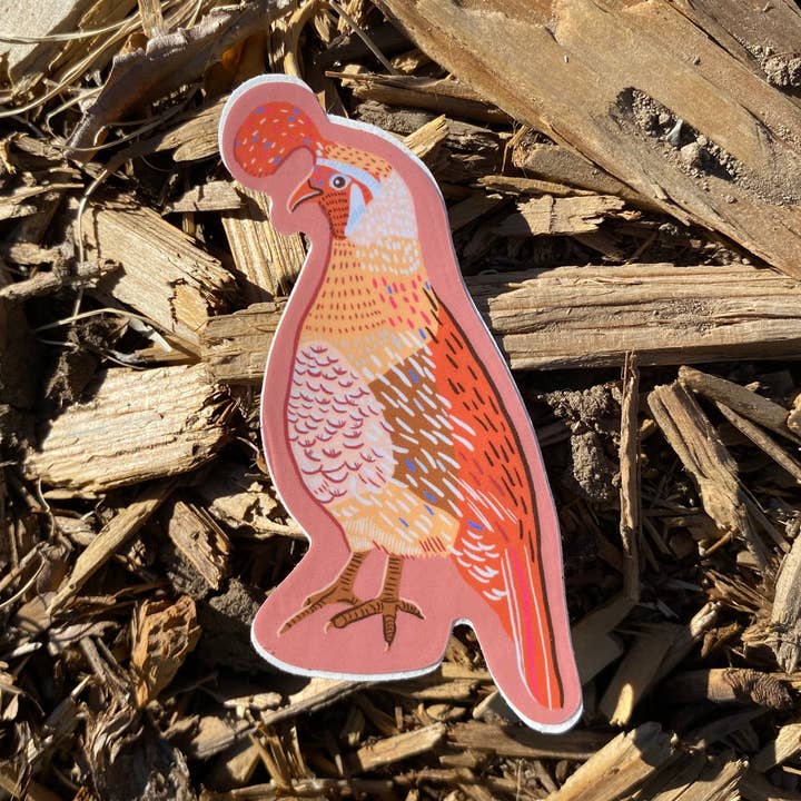 3” Quail on Rose Pink for wholesale by June Jewell Designs