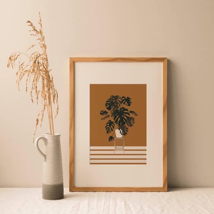 Boho Monstera Växt Konst Print för wholesale av Coral Cove Studio