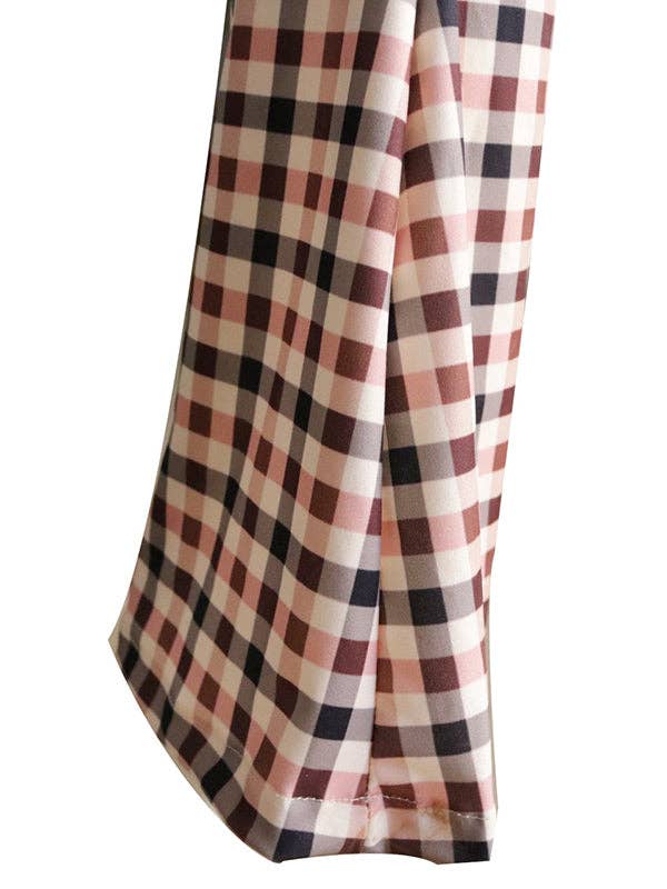 BROWN Flared Pants Plaid Pants Trousers for wholesale on Faire9