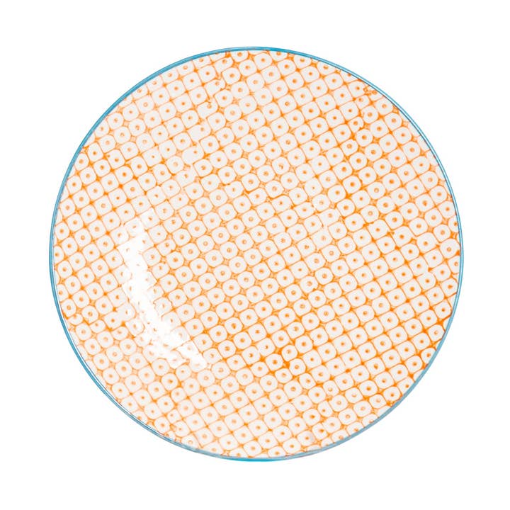 Rinkit Pty Ltd - Wholesale Dinner plate - Hand-Printed Side Plate - 18cm - Orange0