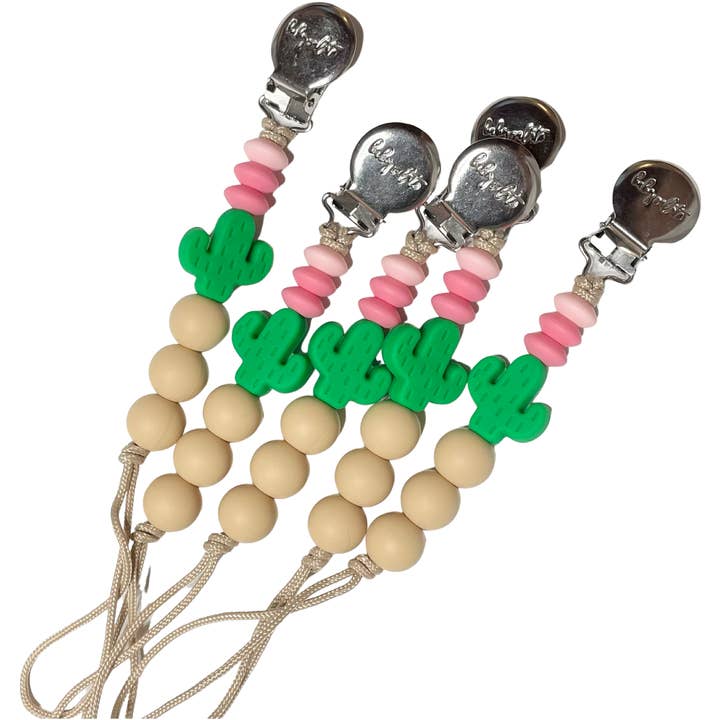 Cactus - Succulent Pacifier Clip for wholesale by Kendalia Barn