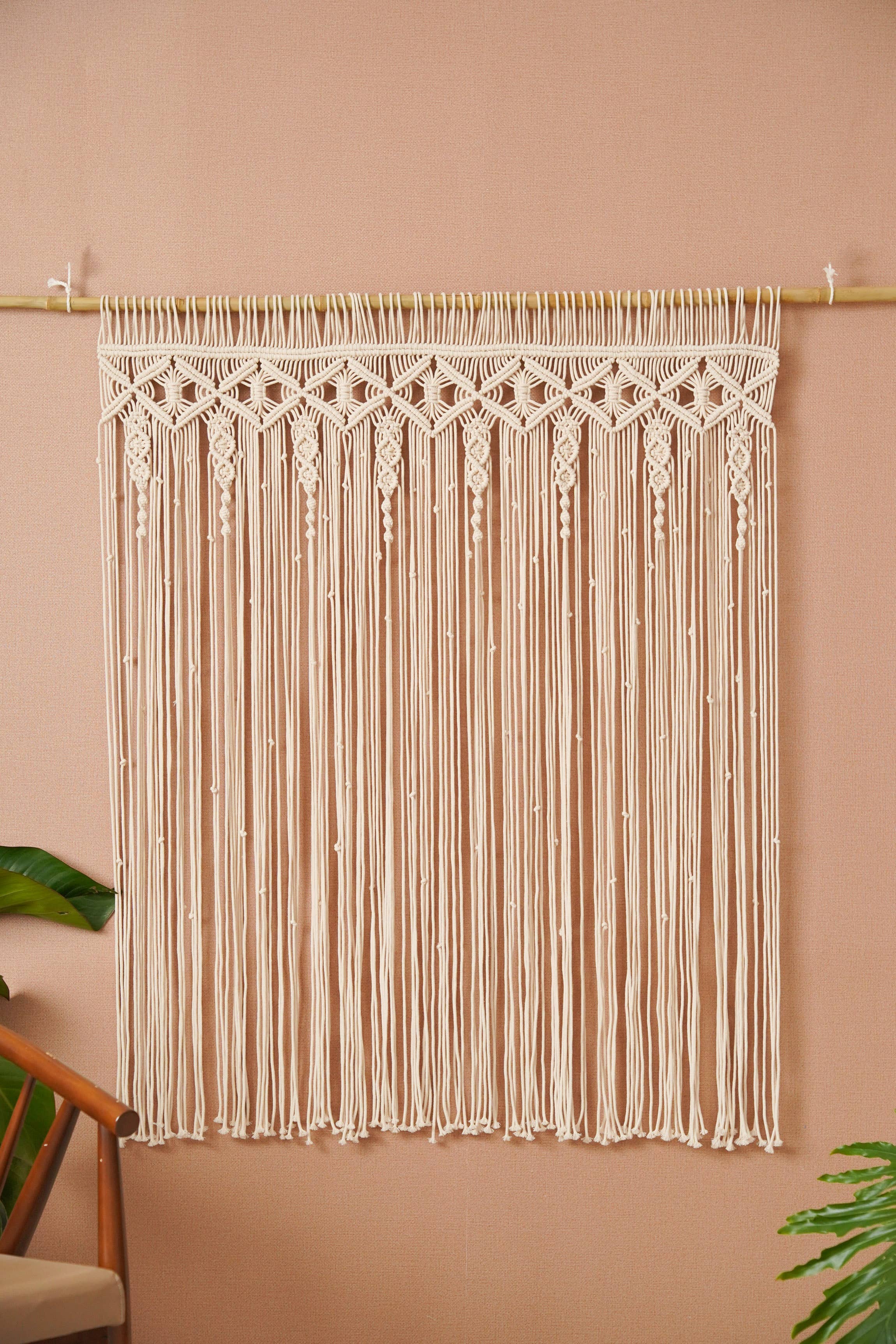 HeartCrafted - Vente Rideaux - Rideau macramé Boho pour porte et fenêtre C064
