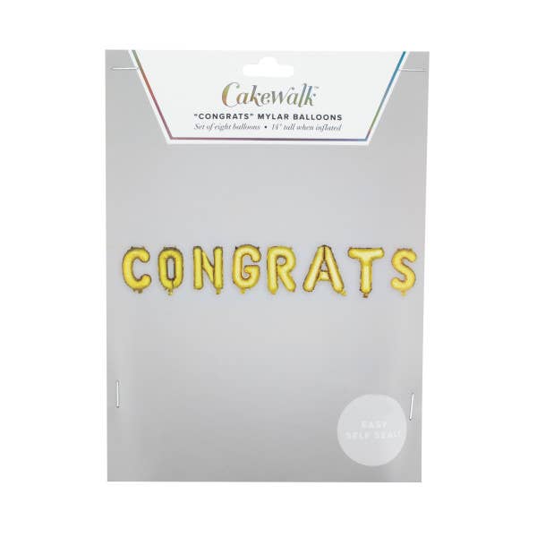 Cakewalk - Wholesale Balloon - Congrats Balloon Banner in Gold