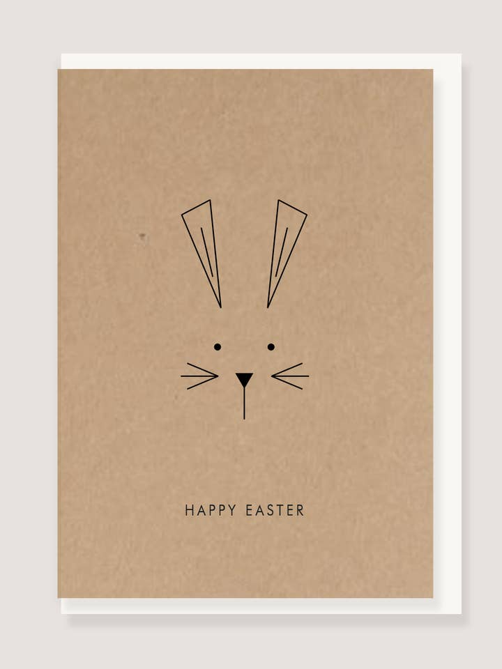 Gevouwen kaart - "Haas minimal - Vrolijk Pasen" voor wholesale door LØTTEBOM