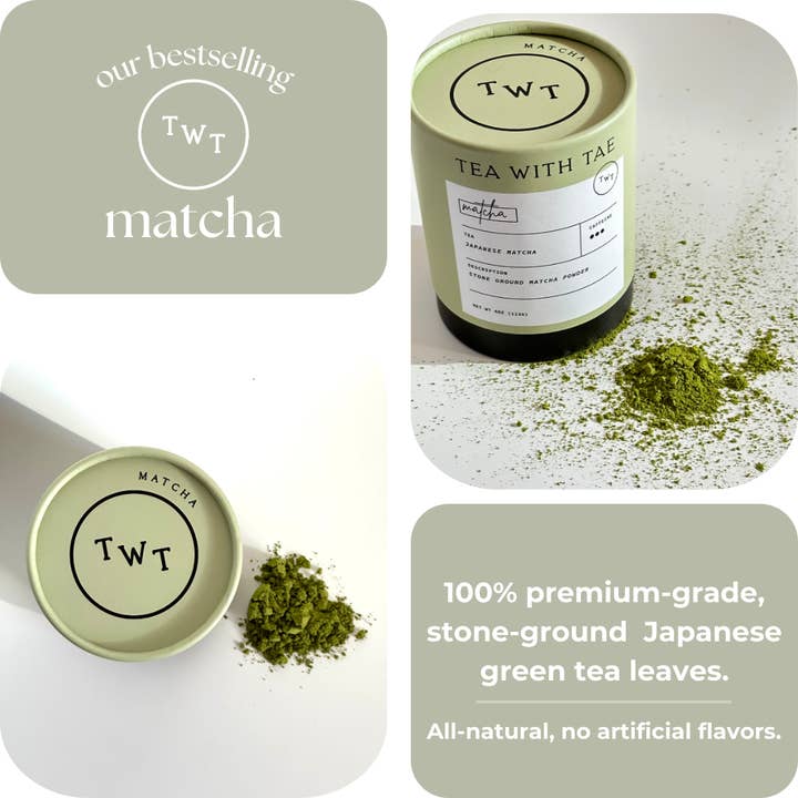Tea with Tae - Wholesale Health/Detox Tea - Premium Japanese Matcha (Green Tea Powder) Large Tube (4oz.)