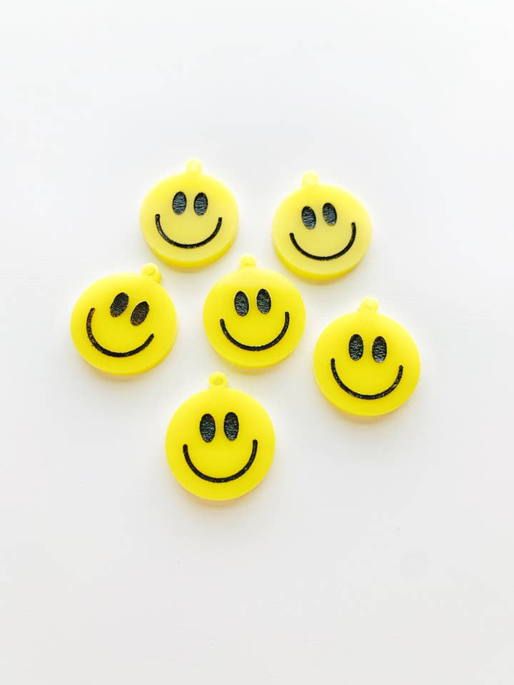 Smiley Face Charms - acrylic for wholesale by SydniMakes