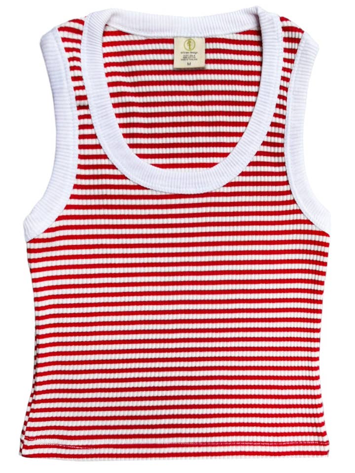 Womens Stripped Sport Vintage Ringer Tank Top White for wholesale by Artree