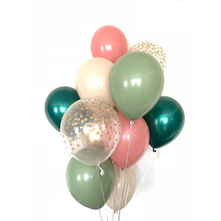 Hullaballoons – wholesale Ballong – Gröna och Rose ballonger | Uppsättning av 10 latexballonger