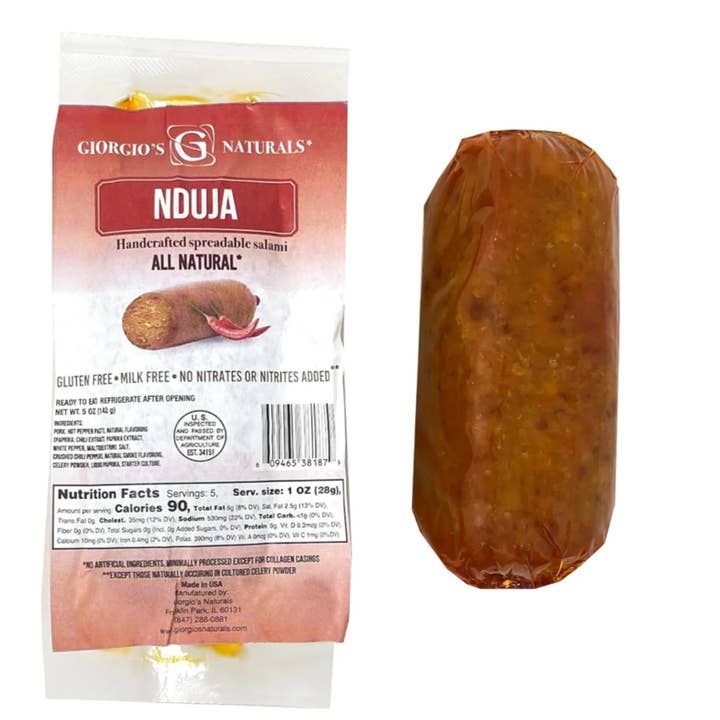 The Italians' Pantry - Wholesale Salami - Giorgio's Naturals, 'Nduja Salami 5oz