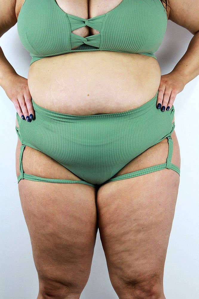Sasha Mid Waist Garter Short - Sage Green for wholesale on Faire2