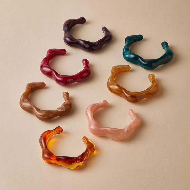 B25174 Allround Halve Ovale Polyresin Armband Manchetklem voor wholesale door Pretty Persuasions