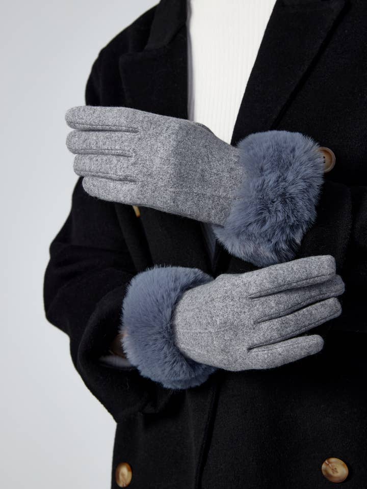 Guanti Eleganti da Donna Invernali con Polsini in Pelliccia Sintetica per la vendita all'ingrosso da parte di Aavion