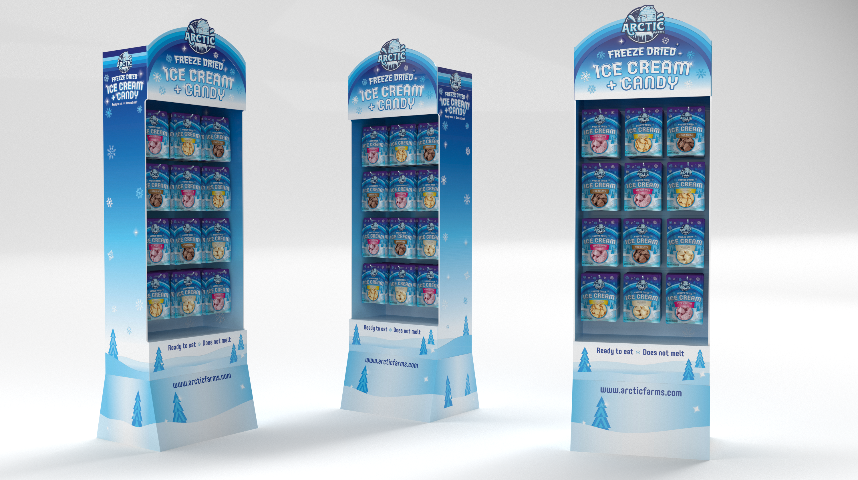 Arctic Farms - Wholesale Retailer Display - Food & Drink - Arctic Farms Freeze Dried Ice Cream & Candy Floor Stand1