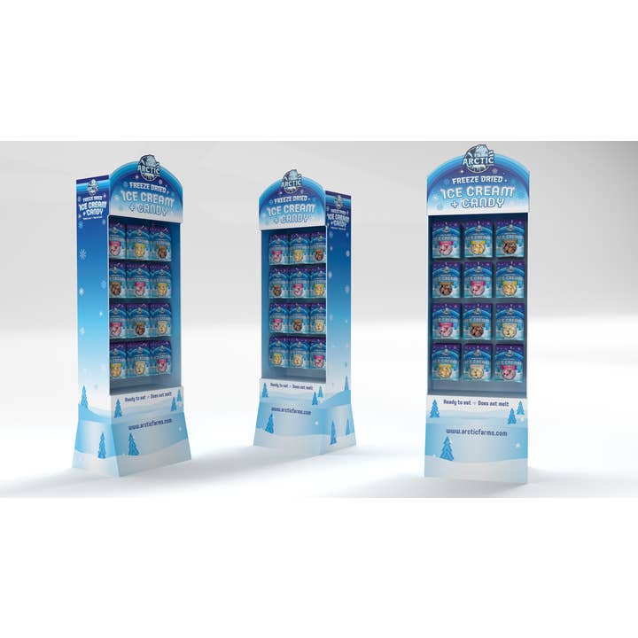 Arctic Farms - Wholesale Retailer Display - Food & Drink - Arctic Farms Freeze Dried Ice Cream & Candy Floor Stand1