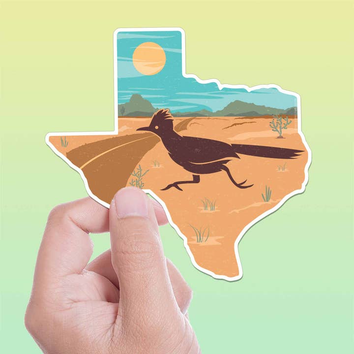 Texas Roadrunner Sticker - Cute TX Bird Decal for wholesale by Sentinel Supply