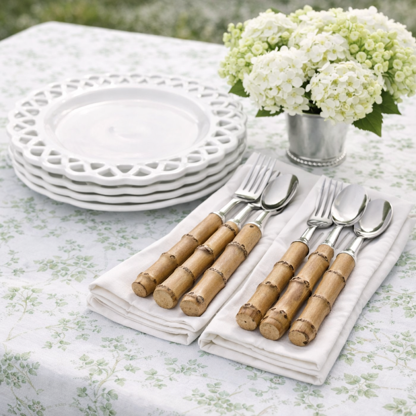 The Enchanted Home - Wholesale Flatware Set - 5-Piece Genuine Bamboo Flatware1