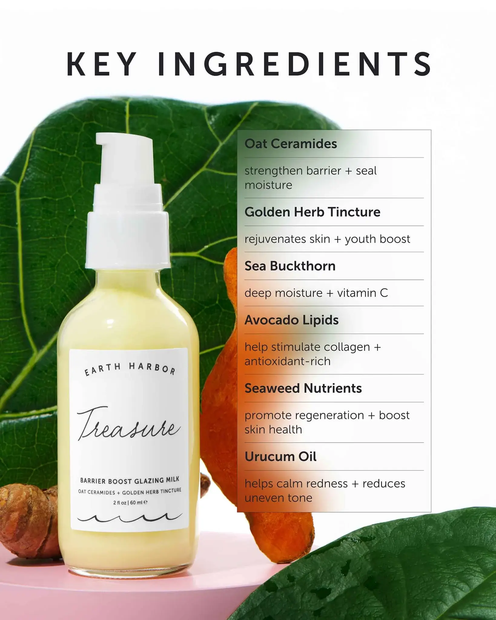 Earth Harbor Naturals - Vente Crème hydratante pour le visage - Treasure Barrier Boost Lait Éclatant2