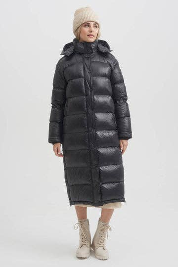 Schwarz Isabella Maxi Daunenjacke für den Großhandel auf Faire1