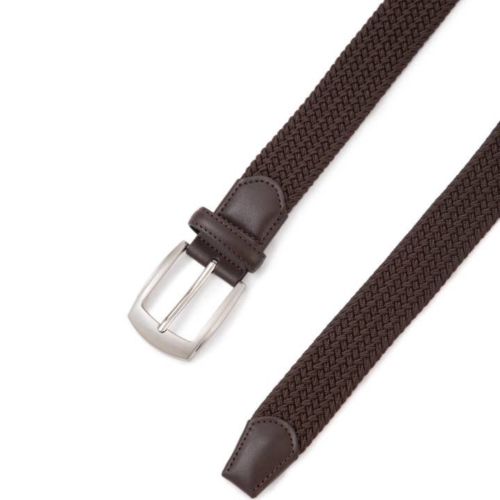 Elastic Braided Belt Brown Stretch Belt -La1197-3 for wholesale on Faire