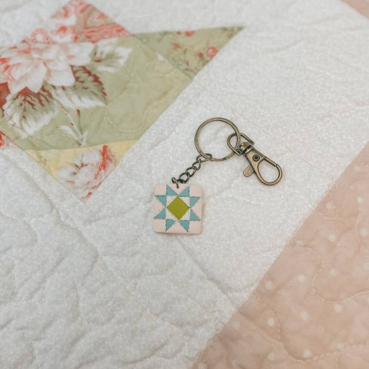 Sydni Carlson Art - Wholesale Dangle Earrings - Quilted Style Keychains