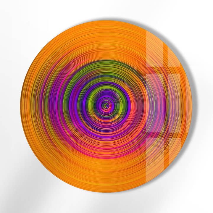 Abstract Round Tempered Glass Wall Art for wholesale by MyPhotostation