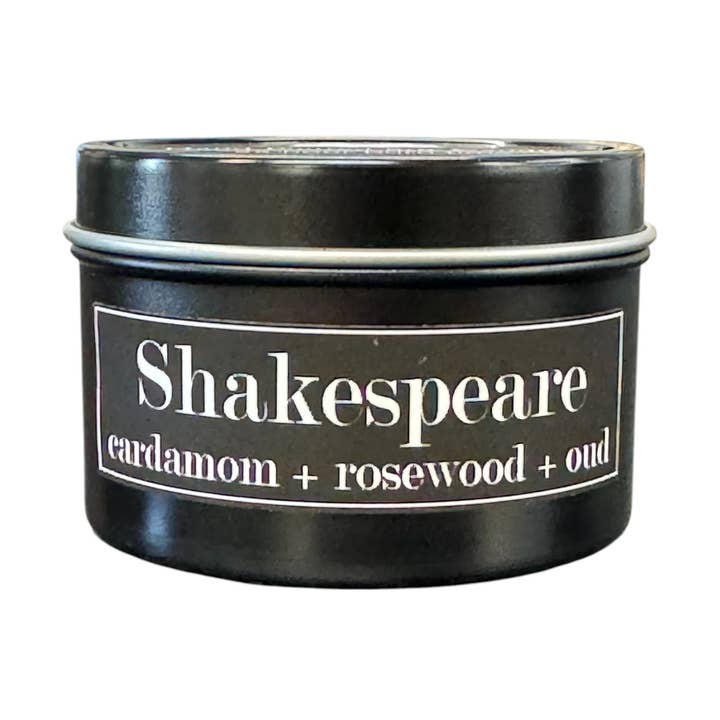Shakespeare 4oz Candle Cardamom + Rosewood + Oud for wholesale by Fly Paper Products