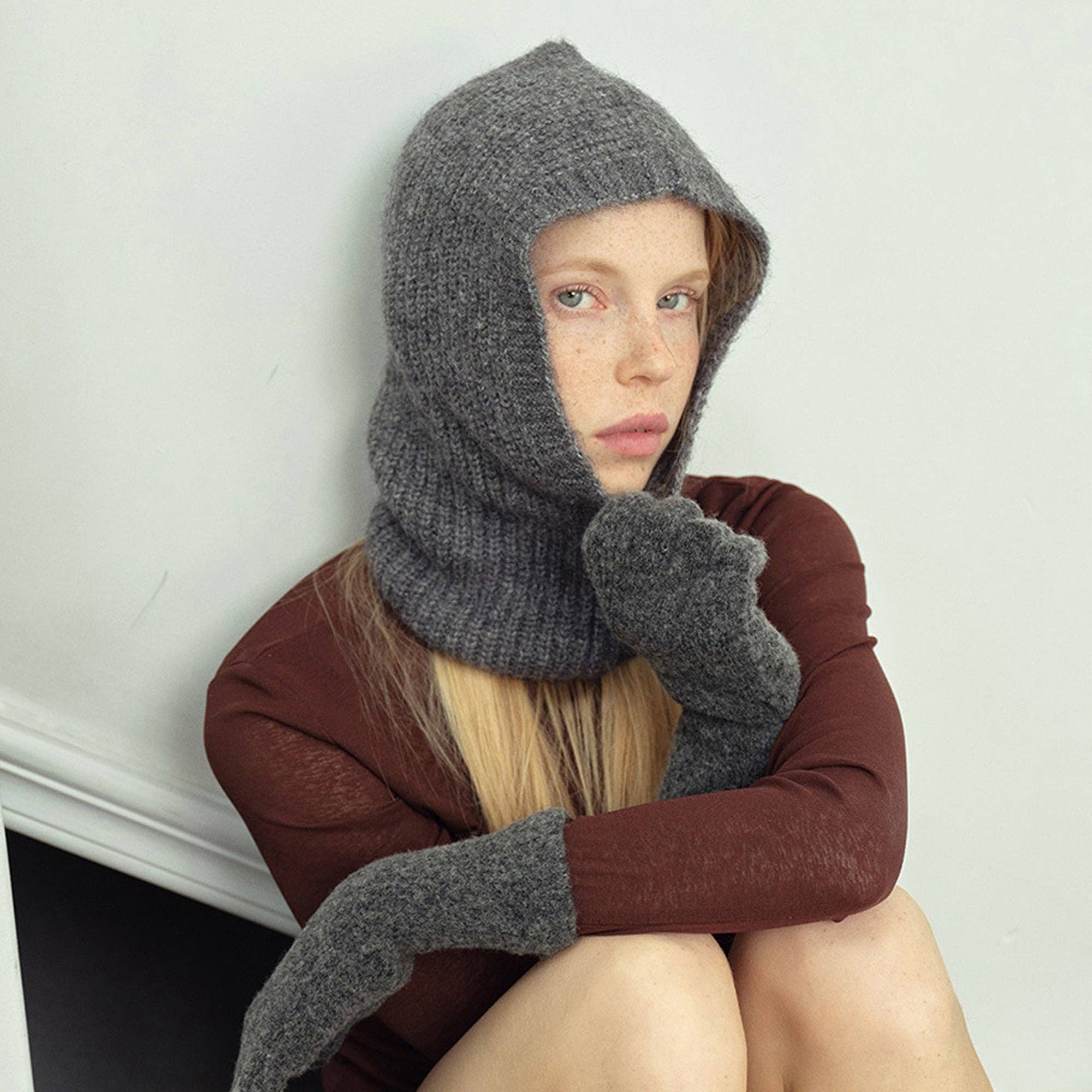 AK Brand - Wholesale Balaclava - Women's - Ribbed Knit Balaclava Hood with Soft Cozy Texture5