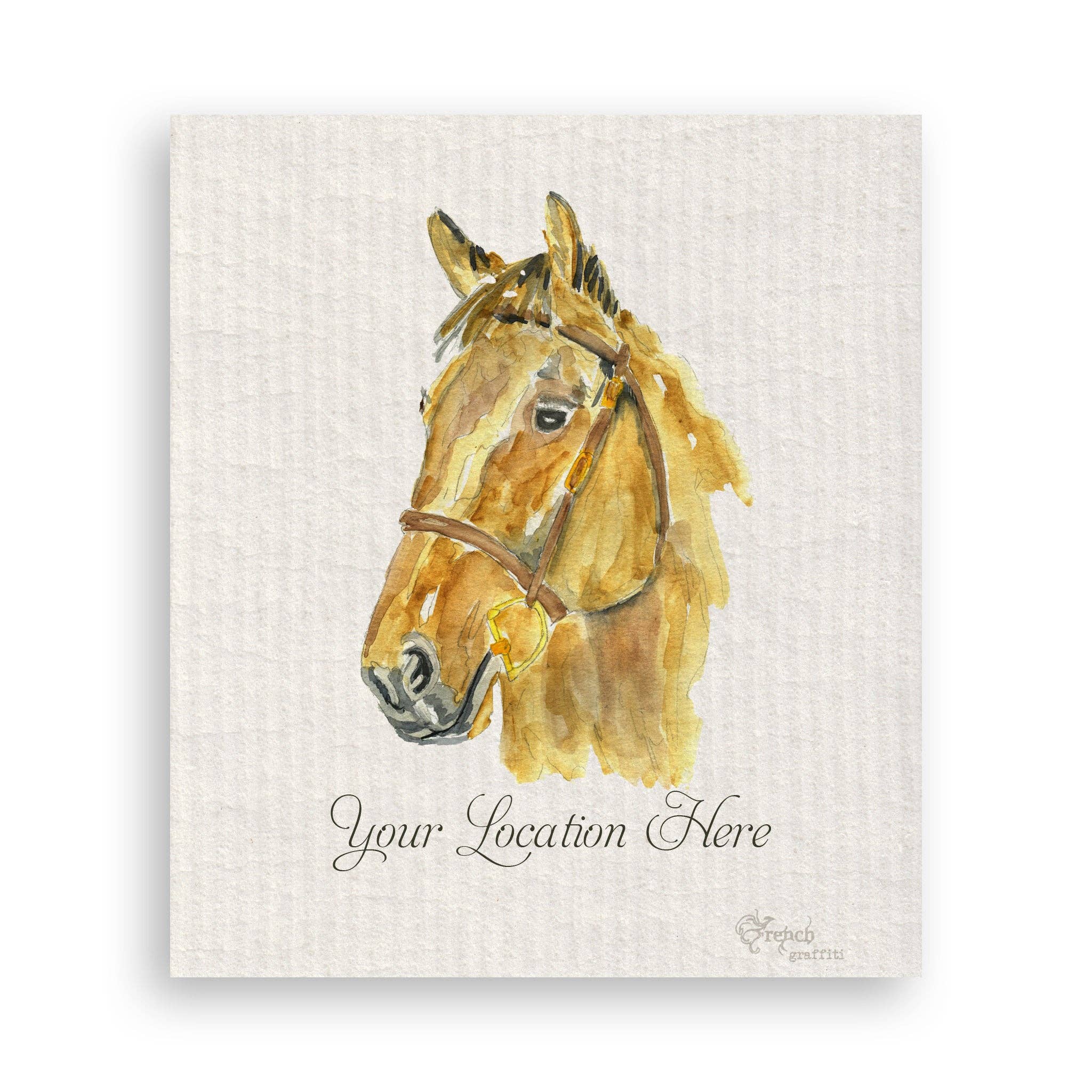 French Graffiti - Wholesale Tea Towel - Horse Head with Location16